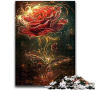 Puzzle 1000 pièces pour Adultes et Adolescents Golden Line Rose pour Les 14 Ans et Plus Jeu intellectuel Cadeaux d'anniversaire de Noël 26x38cm