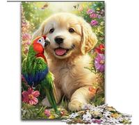 Puzzle 1000 pièces pour Adultes et Adolescents Golden Retriever, défi Difficile et Anti-Stress, Cadeaux du Père Noël Secret 26x38cm