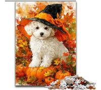 Puzzle 1000 pièces pour Adultes et Adolescents Golden Retriever Halloween, pour Jeu éducatif, Jouet de défi, décoration d'intérieur Unique et Cadeaux (Taille 50x75cm)
