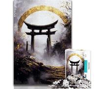 Puzzle 1000 pièces pour Adultes et Adolescents Golden Torii Gate 1000 pièces pour Adultes, Jeux éducatifs, décoration d'intérieur, Convient pour la décoration de Bureau (Taille 75x50cm)