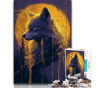 Puzzle 1000 pièces pour Adultes et Adolescents Golden Wolf Fox 1000 pièces pour Adultes, Jouets de Jeu Chaque pièce est Unique - Jeu Familial Stimulant et Amusant (Taille 75x50cm)