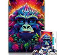 Puzzle 1000 pièces pour Adultes et Adolescents, gorilles colorés, Jeux éducatifs pour la Famille, décoration d'intérieur, Cadeau (Taille 75x50cm)
