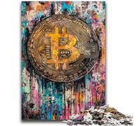 Puzzle 1000 pièces pour Adultes et Adolescents Graffiti Bitcoin Jeu Stimulant et Jeu en Famille Une œuvre d'art pour Les 14 Ans 50x75cm