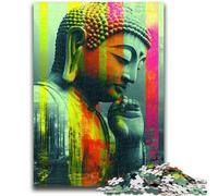 Puzzle 1000 pièces pour Adultes et Adolescents Graffiti Bouddha Anti-Stress Défi Difficile Chaque pièce est Unique - Jeu Familial Stimulant et Amusant 50x75cm