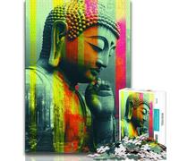 Puzzle 1000 pièces pour Adultes et Adolescents Graffiti Bouddha, Anti-Stress Staycation Kill Time Wishlist avec Père Noël (38x26cm)