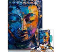 Puzzle 1000 pièces pour Adultes et Adolescents Graffiti Bouddha coloré 1000 pièces pour Adultes Anti-Stress Staycation Kill Time Wishlist avec Père Noël 26x38cm