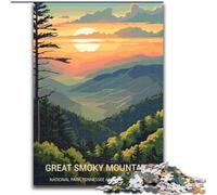Puzzle 1000 pièces pour Adultes et Adolescents Great Smoky Mountains, Jeux éducatifs, décoration d'intérieur, idéal comme Cadeau pour Toute la Famille 50x75cm