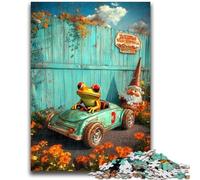 Puzzle 1000 pièces pour Adultes et Adolescents Grenouille conduisant Une Voiture pour Les 14 Ans et Plus Jeux de Famille Jeu de Noël Cadeaux pour Femmes 50x75cm