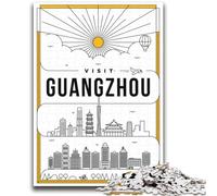 Puzzle 1000 pièces pour Adultes et Adolescents, Guangzhou, Chine, Jouets éducatifs, Jeux Anti-Stress, idéal pour la décoration de Bureau (Taille 38x52cm)