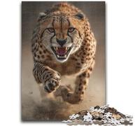 Puzzle 1000 pièces pour Adultes et Adolescents Guépard Courant Aide Le Cerveau à exercer Jouets addictifs pour cultiver la Patience Décoration Murale 26x38cm