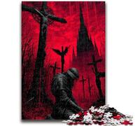 Puzzle 1000 pièces pour Adultes et Adolescents Guerrier mystérieux Jouet éducatif Anti-Stress Cadeaux du Père Noël Secret pour Les 14 Ans 26x38cm