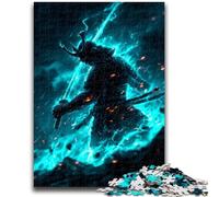 Puzzle 1000 pièces pour Adultes et Adolescents, Guerrier samouraï néon, Design Dynamique et Unique, expérience de Puzzle relaxante et stimulante, 50x75cm