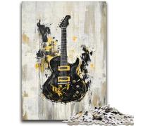 Puzzle 1000 pièces pour Adultes et Adolescents Guitare dorée Anti-Stress Défi Difficile À Offrir en Cadeau à Toute la Famille 26x38cm