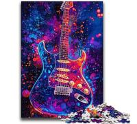 Puzzle 1000 pièces pour Adultes et Adolescents, Guitare néon, Divertissement Familial, Jeu éducatif pour Anniversaire et Noël, à partir de 14 Ans, 50x75cm