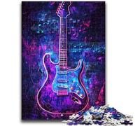 Puzzle 1000 pièces pour Adultes et Adolescents, Guitare néon, Jeu éducatif Familial, à Offrir en Cadeau à Toute la Famille, à partir de 14 Ans, 50x75cm