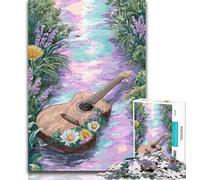 Puzzle 1000 pièces pour Adultes et Adolescents, Guitare psychédélique, Puzzle 1000 pièces, Jeux éducatifs, décoration d'intérieur, Convient pour la décoration de Bureau, 50x75cm