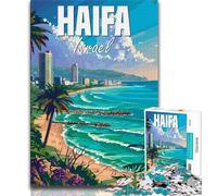 Puzzle 1000 pièces pour Adultes et Adolescents Haïfa, Israël, Jeu éducatif, défi, Cadeau d'anniversaire, décoration Murale (38x26cm)