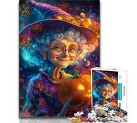 Puzzle 1000 pièces pour Adultes et Adolescents, Halloween Grand-mère, Anti-Stress, défi Difficile, Chaque pièce est Unique - Jeu Familial Stimulant et Amusant 50x75cm