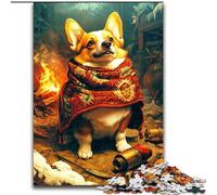 Puzzle 1000 pièces pour Adultes et Adolescents Happy Corgi, à partir de 14 Ans Convient aux Couples, activités Amusantes à la Maison, Cadeau d'anniversaire, Cadeau de Voyage (Taille 50x75cm)