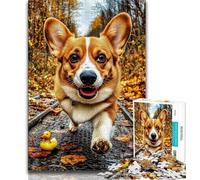 Puzzle 1000 pièces pour Adultes et Adolescents, Happy Corgi, activité familiale Amusante à la Maison, Cadeau d'anniversaire, Cadeau de Voyage (Taille 38x26cm)