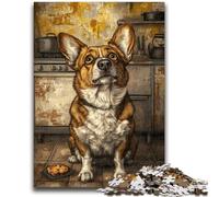 Puzzle 1000 pièces pour Adultes et Adolescents Happy Corgi Jeu Stimulant et Jeu en Famille Une œuvre d'art pour Les 14 Ans 50x75cm