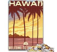Puzzle 1000 pièces pour Adultes et Adolescents Hawaï Design Dynamique et Unique Expérience de Puzzle relaxante et stimulante (Taille 38x26cm)