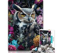 Puzzle 1000 pièces pour Adultes et Adolescents, Hibou Animal, Difficile, décoration Murale, Cadeaux d'anniversaire et de Noël Uniques, Convient pour et 14 38x26cm