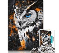 Puzzle 1000 pièces pour Adultes et Adolescents, Hibou Animal, Jeu Familial Anti-Stress, défi Difficile, adapté aux Couples (38x26cm)