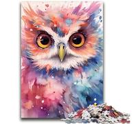 Puzzle 1000 pièces pour Adultes et Adolescents Hibou Aquarelles Cadeaux Amusants en Famille pour Les Amis et la Famille pour et 14 Ans 50x75cm