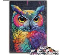 Puzzle 1000 pièces pour Adultes et Adolescents Hibou coloré, Jouet éducatif et décompressant, Cadeau d'anniversaire, décoration Murale (Taille 26x38cm)