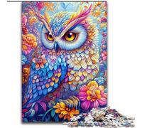 Puzzle 1000 pièces pour Adultes et Adolescents Hibou coloré pour et à partir de 14 Ans Jeu Pratique Jeu de Noël Cadeaux (Taille 26x38cm)