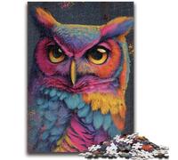 Puzzle 1000 pièces pour Adultes et Adolescents Hibou coloré pour Les 14 Ans et Plus Jeu Impossible Cadeau d'anniversaire de Noël 26x38cm