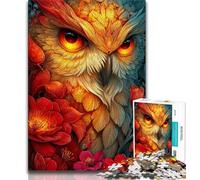 Puzzle 1000 pièces pour Adultes et Adolescents, Hibou doré, Jeux éducatifs, décoration d'intérieur, idéal pour la décoration de Bureau (Taille 75x50cm)