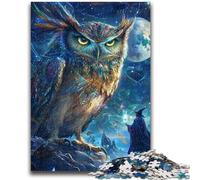 Puzzle 1000 pièces pour Adultes et Adolescents Hibou la Nuit pour Les Plus de 14 Ans Jeu Impossible Cadeau d'anniversaire de Noël 26x38cm