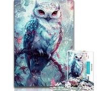 Puzzle 1000 pièces pour Adultes et Adolescents Hibou mystérieux, Jeu Familial Anti-Stress, défi Difficile, renforce l'amour Entre Couples 38x26cm