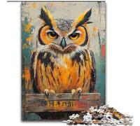 Puzzle 1000 pièces pour Adultes et Adolescents Hibou mystérieux, Jeux éducatifs, décoration d'intérieur, Convient pour la décoration de Bureau (Taille 50x75cm)