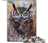 Puzzle 1000 pièces pour Adultes et Adolescents Hibou mystérieux, Jouets éducatifs et éducatifs, décoration d'intérieur et Cadeaux Uniques (Taille 50x75cm)