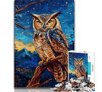 Puzzle 1000 pièces pour Adultes et Adolescents Hibou Nocturne 1000 pièces pour Adultes, Jeux éducatifs, décoration d'intérieur, Convient pour la décoration de Bureau (Taille 75x50cm)