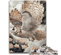 Puzzle 1000 pièces pour Adultes et Adolescents Hibou Volant Anti-Stress Défi Difficile Chaque pièce est Unique - Jeu Familial Amusant et Stimulant 38x26cm