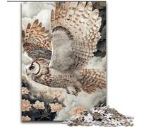 Puzzle 1000 pièces pour Adultes et Adolescents Hibou Volant, Jeux éducatifs, décoration d'intérieur, idéal pour la décoration de Bureau (Taille 50x75cm)