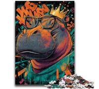 Puzzle 1000 pièces pour Adultes et Adolescents Hippo Fantastique Convient aux 14 Ans et Plus Jouet intellectuel Jeu éducatif pour Anniversaire et Noël 26x38cm