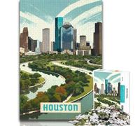 Puzzle 1000 pièces pour Adultes et Adolescents Houston, Jouets éducatifs et éducatifs pour la Famille, idéal pour la décoration de Bureau (38x26cm)