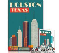 Puzzle 1000 pièces pour Adultes et Adolescents, Houston, Texas Jouets éducatifs et éducatifs pour la Famille, pour renforcer l'amour Entre Couples (75x50cm)