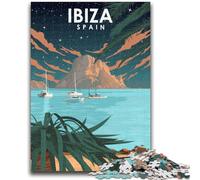 Puzzle 1000 pièces pour Adultes et Adolescents Ibiza Espagne Art Nocturne Soulagement du Stress Défi Difficile Renforcer l'amour Entre Les Couples (Taille 50x70cm)