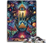 Puzzle 1000 pièces pour Adultes et Adolescents Œil psychédélique pour Les 14 Ans et Plus Cadeaux intéressants pour la réduction du Stress pour Les Amis et la Famille 26x38cm