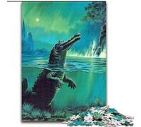 Puzzle 1000 pièces pour Adultes et Adolescents Il y a des Crocodiles sous l’Eau, activité familiale, décoration d’intérieur Unique et Cadeaux pour Les 14 Ans et Plus (Taille 26x38cm)