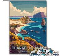 Puzzle 1000 pièces pour Adultes et Adolescents Îles Anglo-Normandes, Jeu Stimulant et Familial avec des pièces entièrement emboîtables de Formes aléatoires 50x75cm
