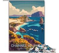Puzzle 1000 pièces pour Adultes et Adolescents Îles Anglo-Normandes, Jouets éducatifs, Jeux Anti-Stress, Superbes Cadeaux et Jouets 26x38cm