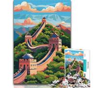 Puzzle 1000 pièces pour Adultes et Adolescents, Illustration de la Grande Muraille de Chine, Jouets éducatifs, Jeux familiaux, Jeu éducatif pour Anniversaire, Noël (75x50cm)