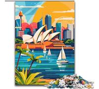 Puzzle 1000 pièces pour Adultes et Adolescents, Illustration de la Ligne d'horizon de Sydney, Jouet éducatif et décompressant, Cadeau d'anniversaire, 26x38cm